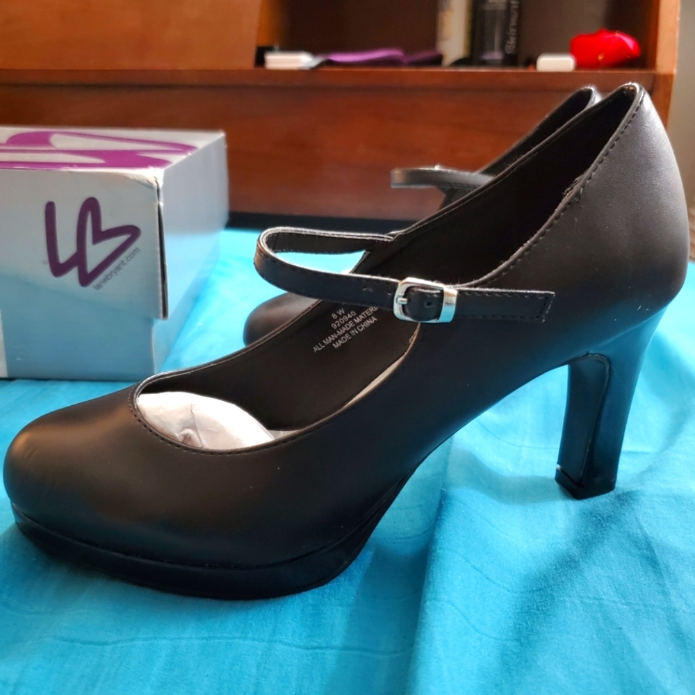 NWT Lane Bryant Black High Heels 9W